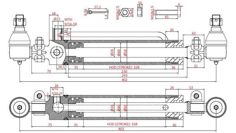 HYDRAULISCHER LENKZYLINDER Cs Backhoe ROSI TEH